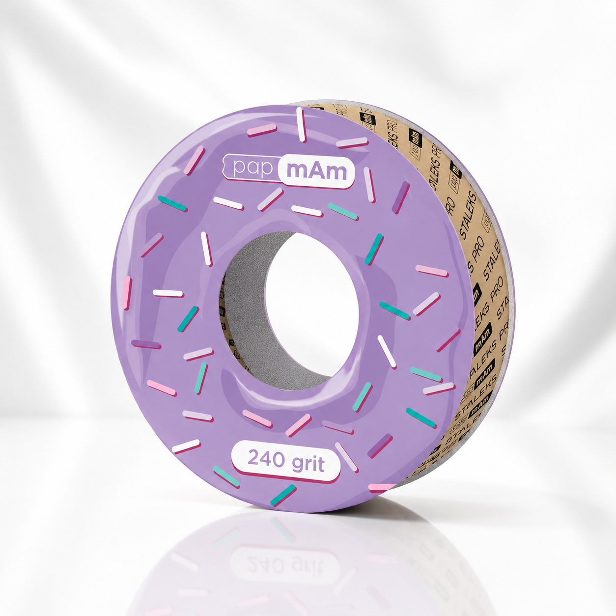 Disposable white abrasive tape papmAm EXPERT 240 grit for the plastic case