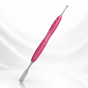 Manicure pusher Gummy with silicone handle UNIQ 11 TYPE 1 (straight flat and loop pusher)