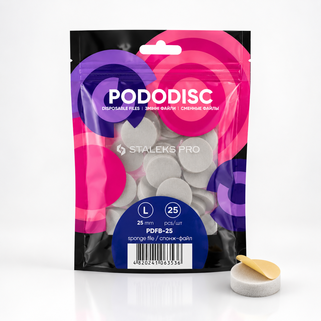 Disposable files-sponges for pedicure disc PODODISC L EXPERT 25 (25 pcs)