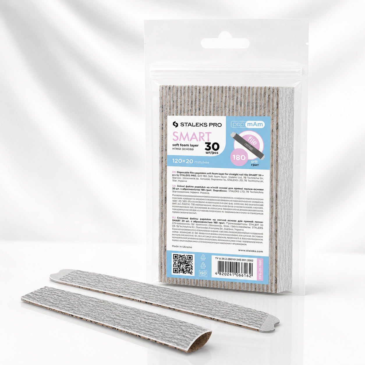 Disposable files papmAm on a soft foam layer SMART 20 180 grit (30 pcs)