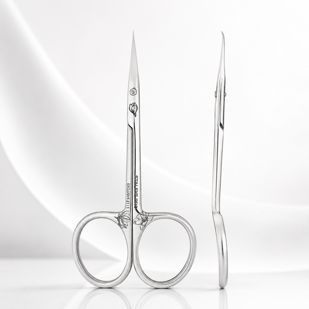 Professional cuticle scissors with hook EXCLUSIVE 21 TYPE 1 (magnolia)