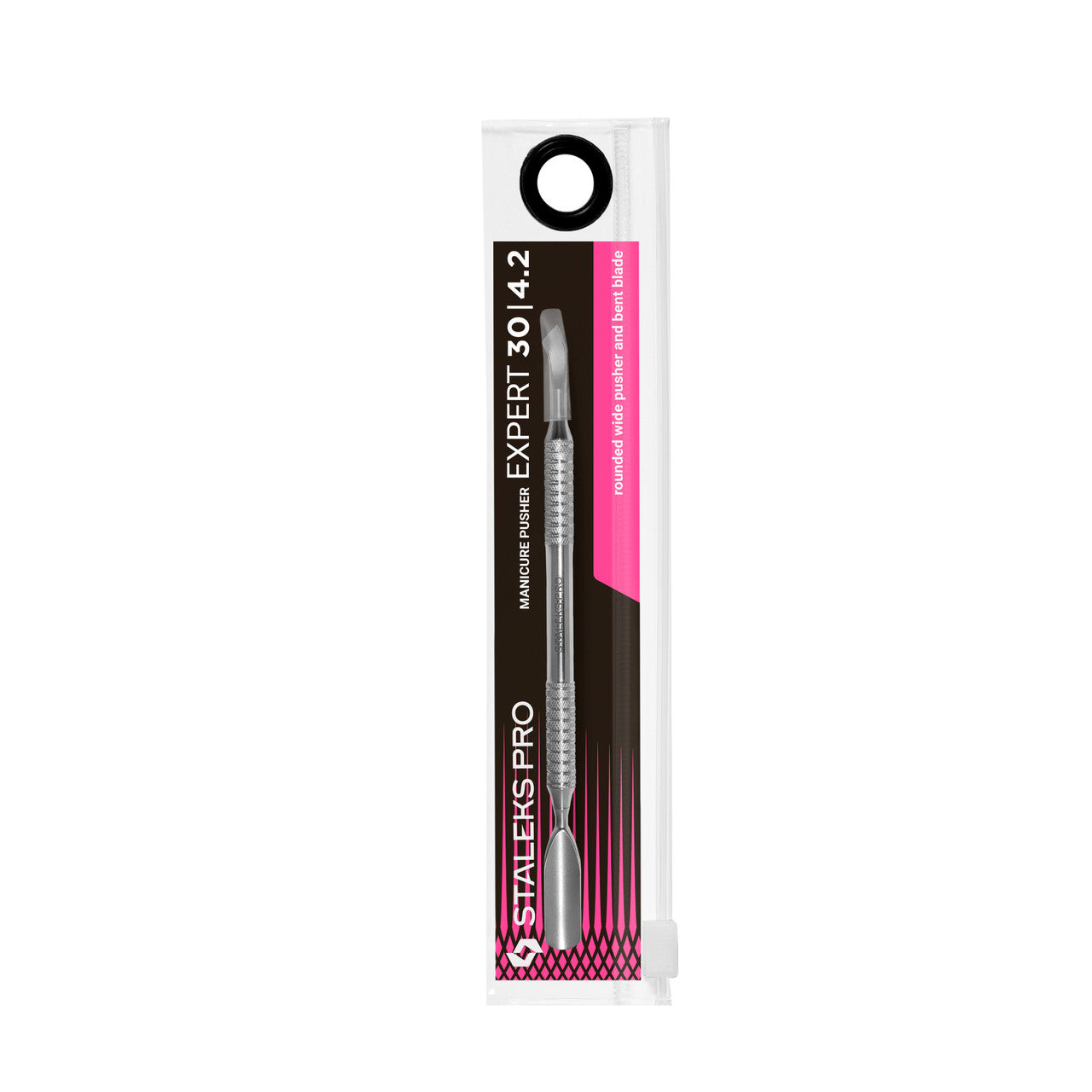Manicure pusher EXPERT 30 TYPE 4.2 (rounded wide pusher and bent blade)