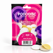 Disposable white files on soft foam layer for pedicure disc PODODISC L EXPERT 240 grit (50 pcs)