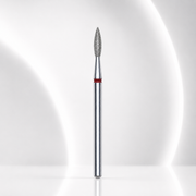 Diamond nail drill bit pointed flame red EXPERT head diameter 2,1 mm / working part 8 mm