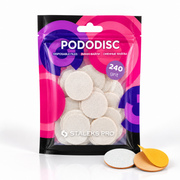 Disposable white files for pedicure disc PODODISC L EXPERT 240 grit (50 pcs)