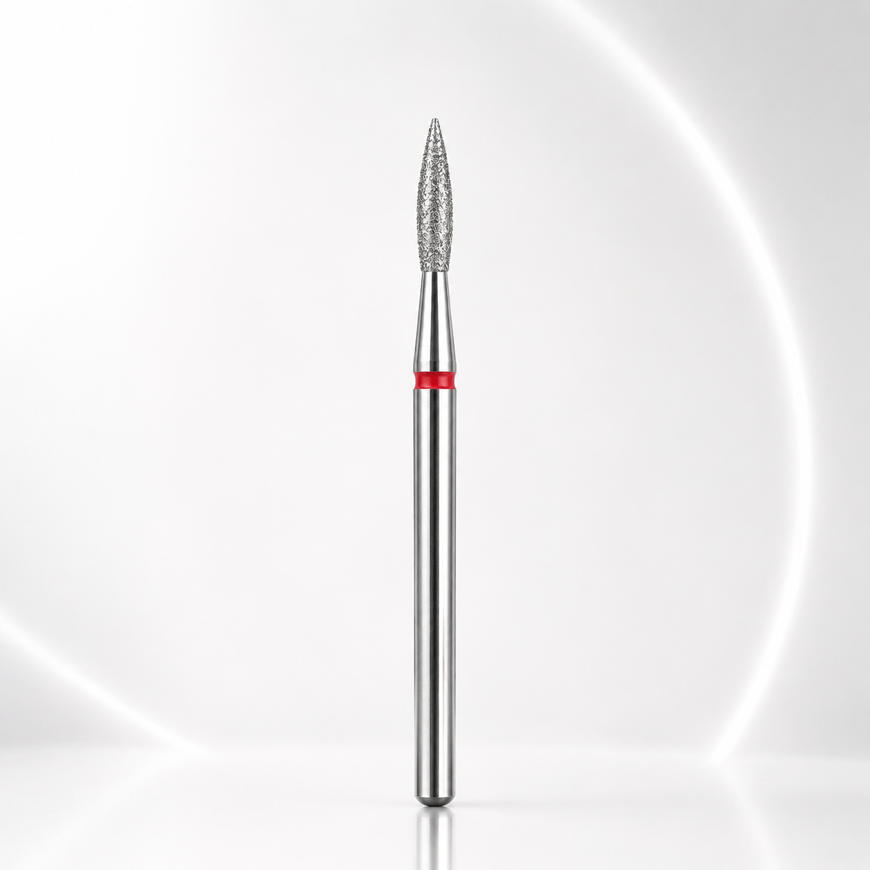 Diamond nail drill bit pointed flame red EXPERT head diameter 2,3 mm / working part 8 mm