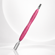 Manicure pusher Gummy with silicone handle UNIQ 10 TYPE 5 (rounded narrow pusher and straight blade)