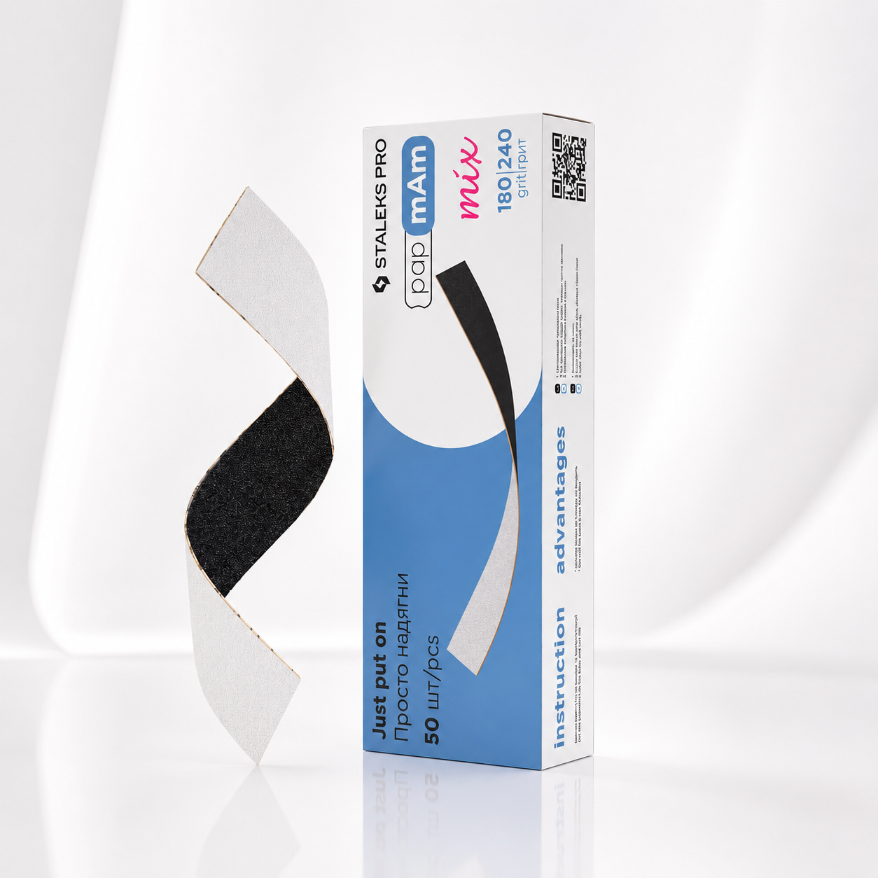 Disposable double-sided files papmAm Mix on soft foam layer EXPERT 20 180/240 grit (25 pcs)