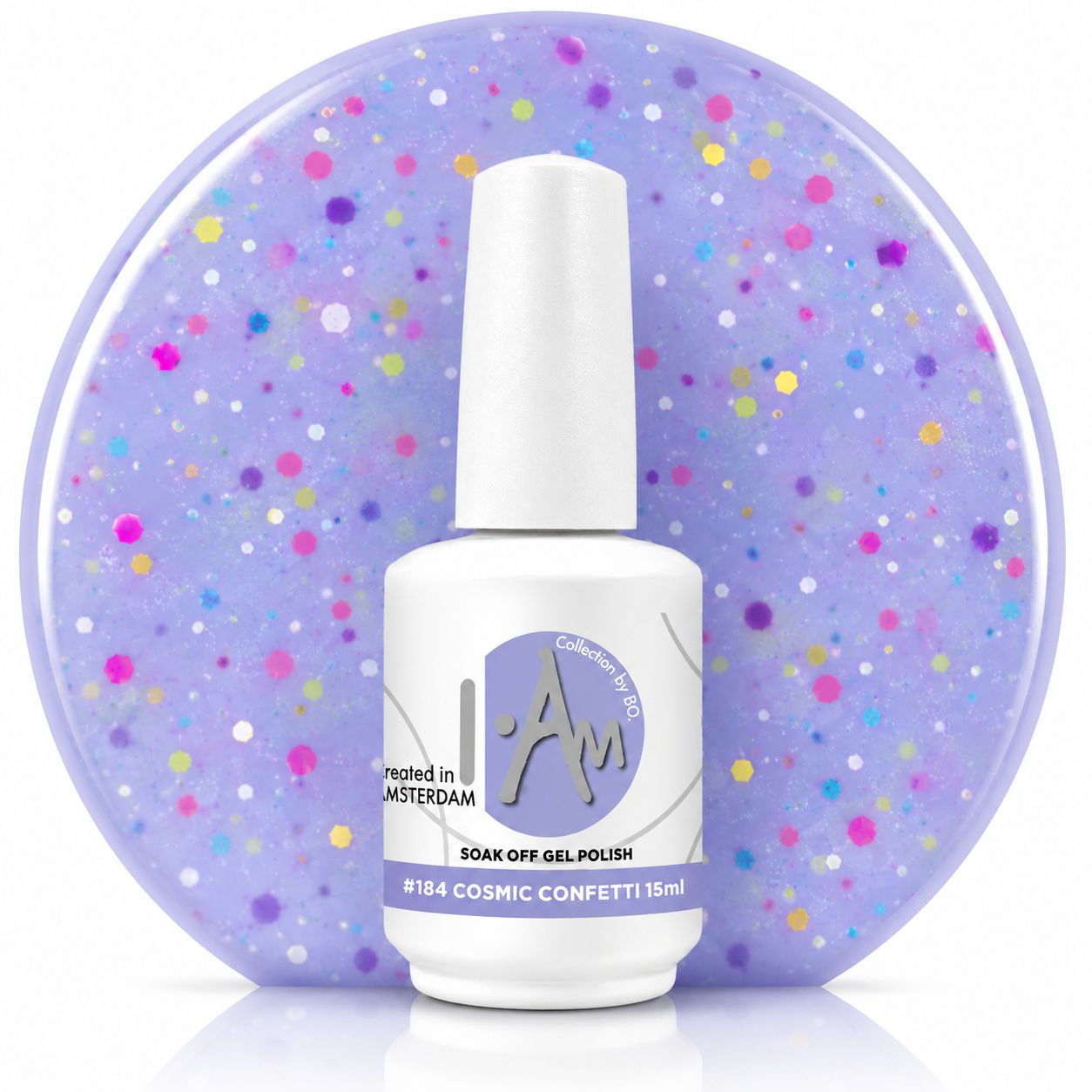 I.Am By BO. Gel Polish – #184 – Cosmic Confetti 15ml.
