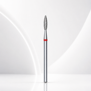 Diamond nail drill bit flame red EXPERT head diameter 2,1 mm / working part 8 mm