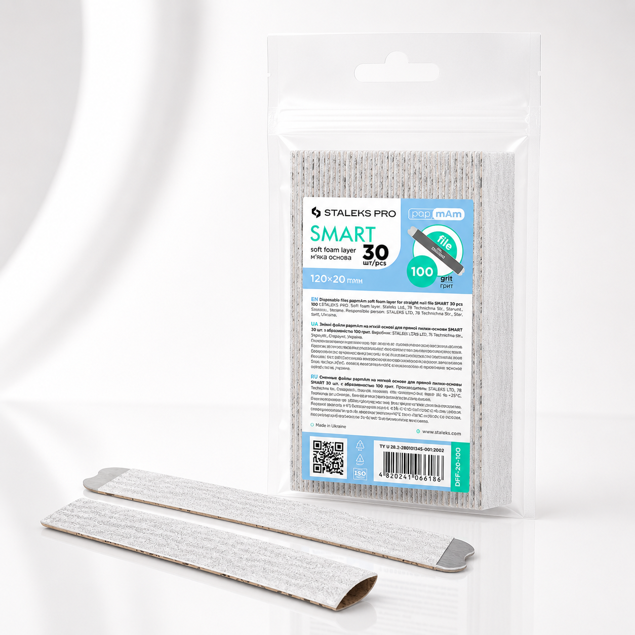 Disposable files papmAm on a soft foam layer SMART 20 100 grit (30 pcs)