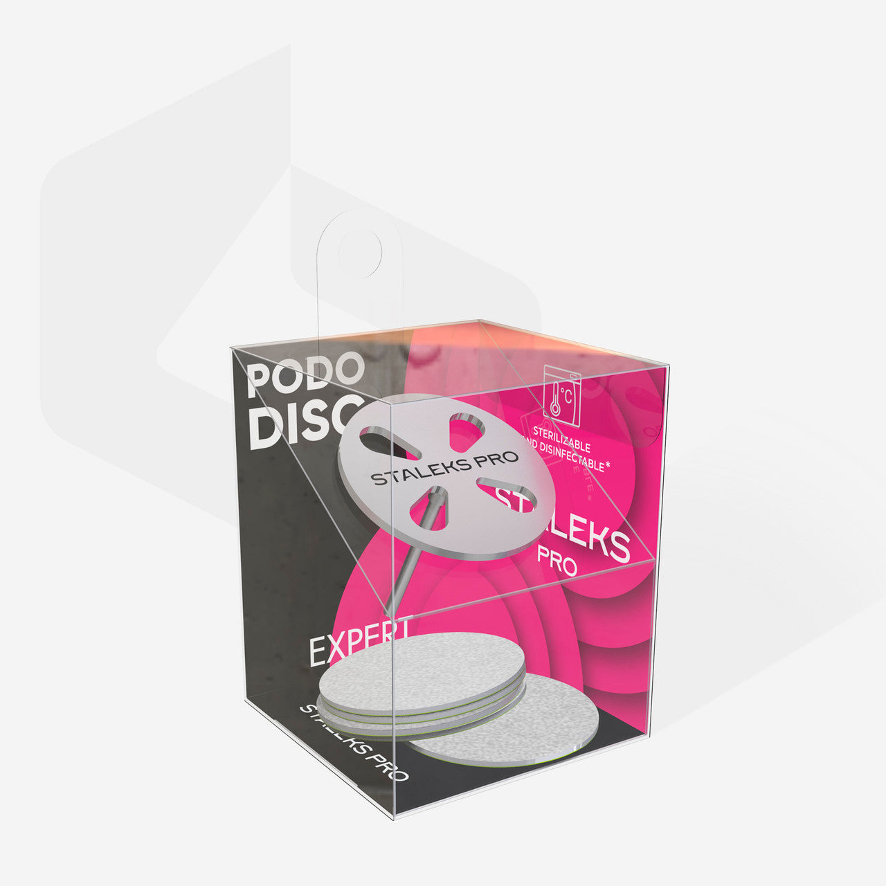 Disposable white files on soft foam layer for pedicure disc PODODISC L EXPERT 240 grit (50 pcs)