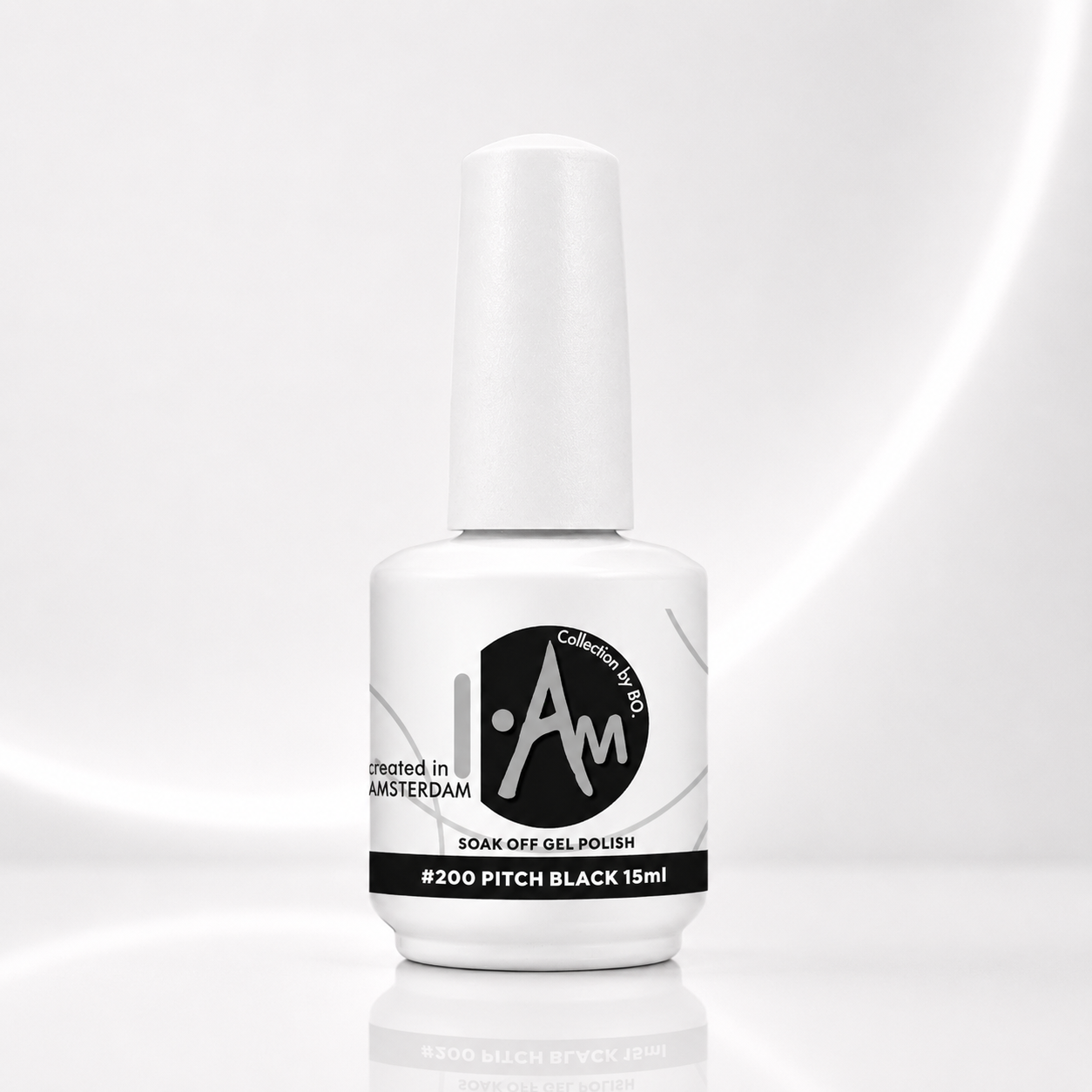 I.Am by BO. Soak Off Gel Polish #200 Pitch Black (15ml)