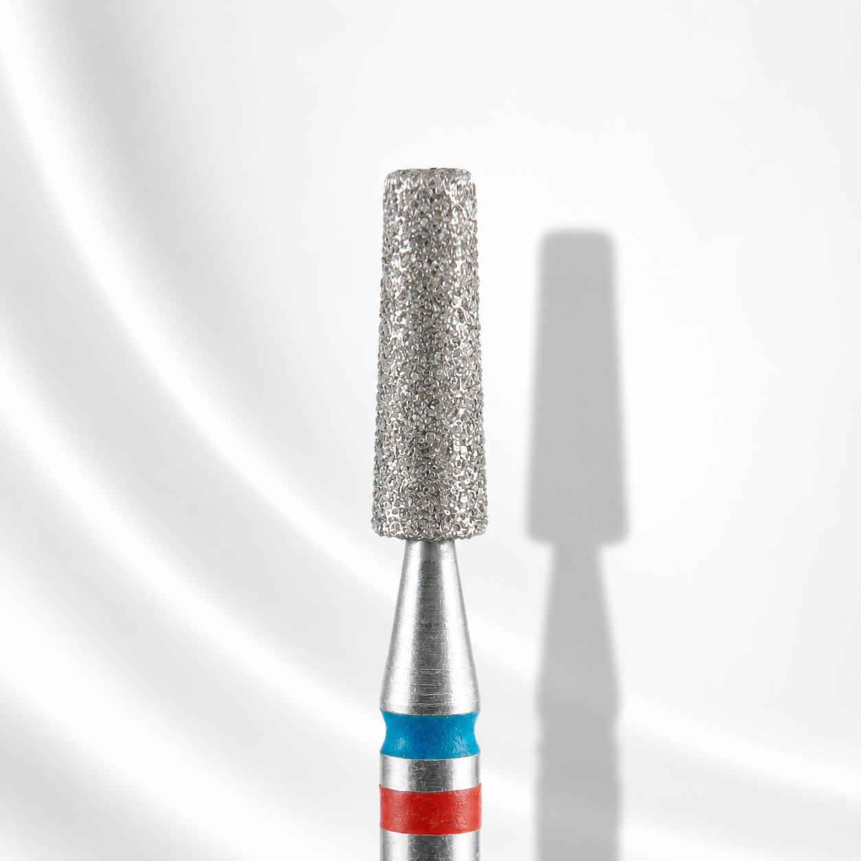STALEKS Diamond nail drill bit DUO cone red-blue EXPERT head diameter 2,5 mm / working part 8 mm