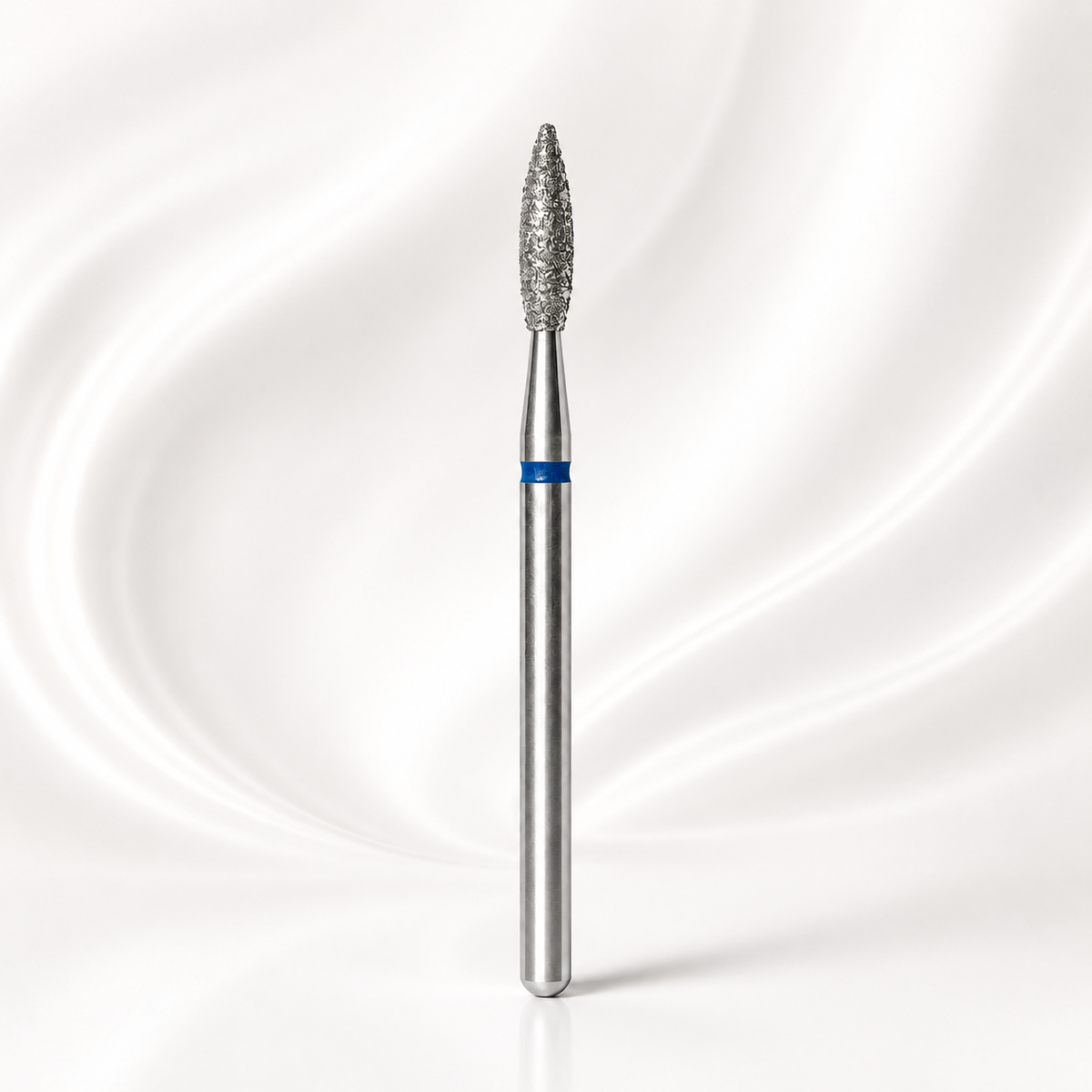 🎁 Diamond nail drill bit pointed flame blue EXPERT head diameter 2,1 mm / working part 8 mm (100% off)
