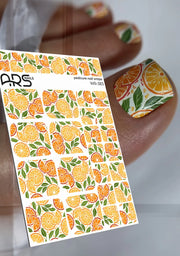 Pedicure Oranges. Nail wraps WR-383