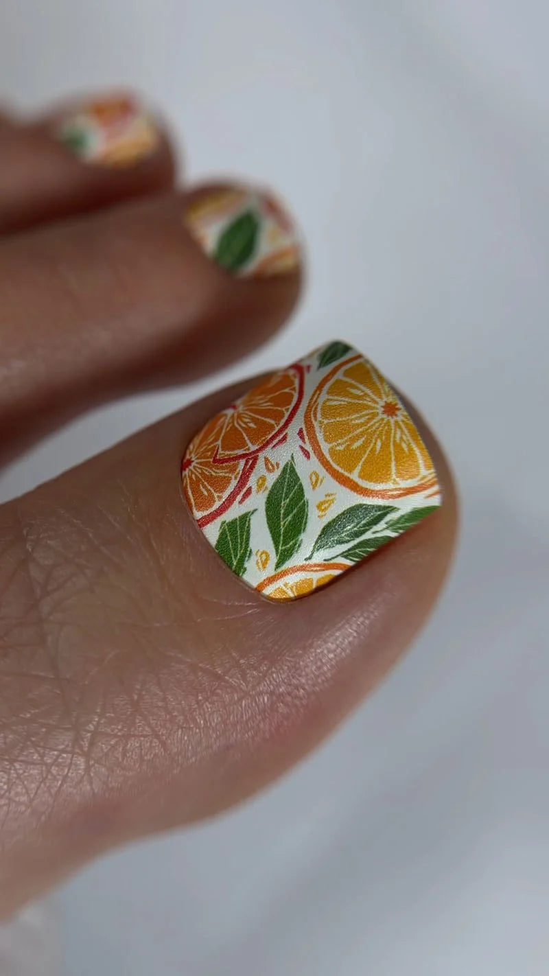 Pedicure Oranges. Nail wraps WR-383