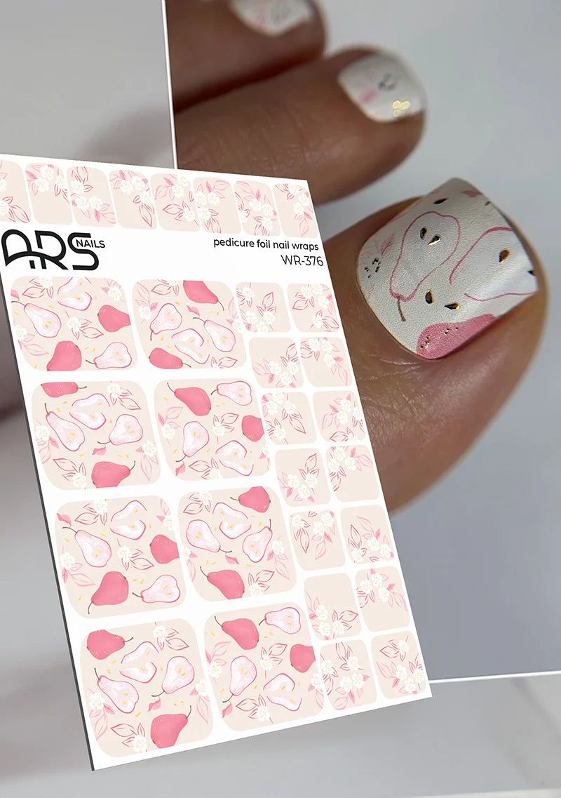 Pedicure Pears. Gold Foil. Nail wraps WR-376