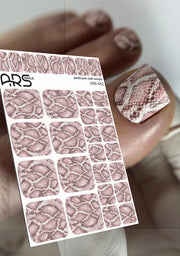 Pedicure Python. Pink. Nail wraps WR-452
