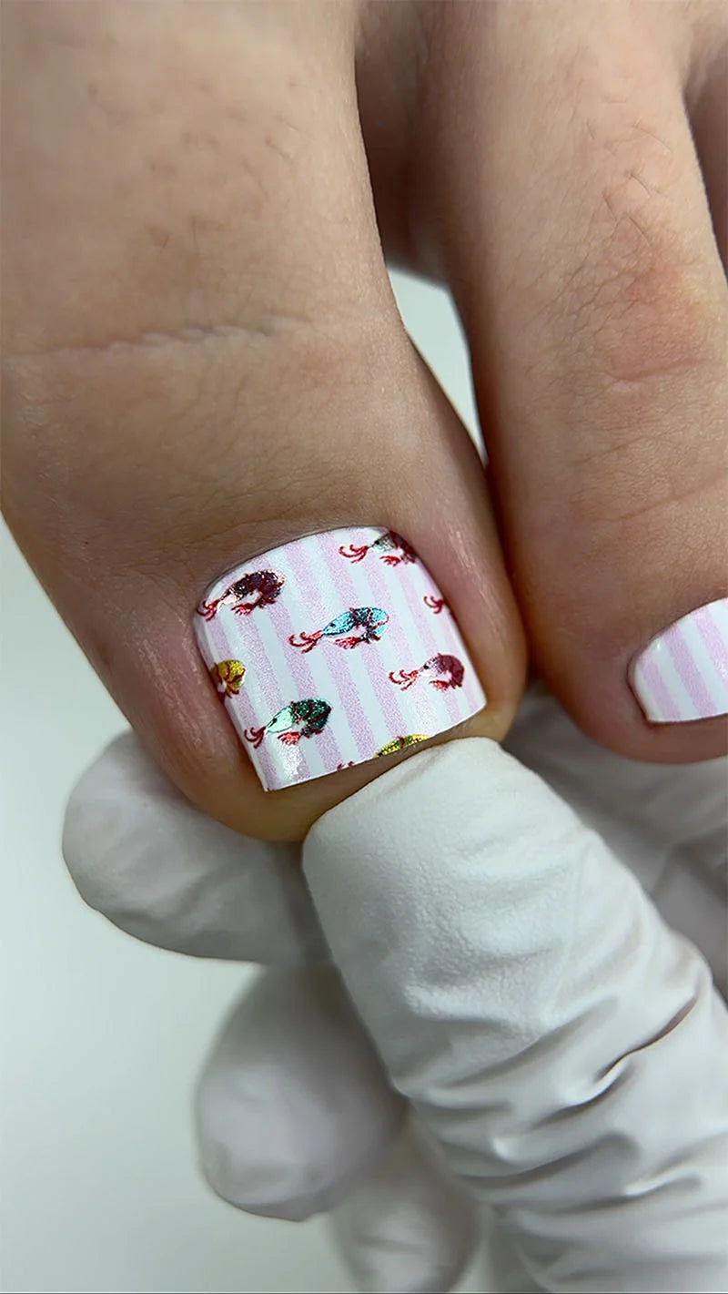 Pedicure Shrimps. Colored Foil. Nail wraps WR-506