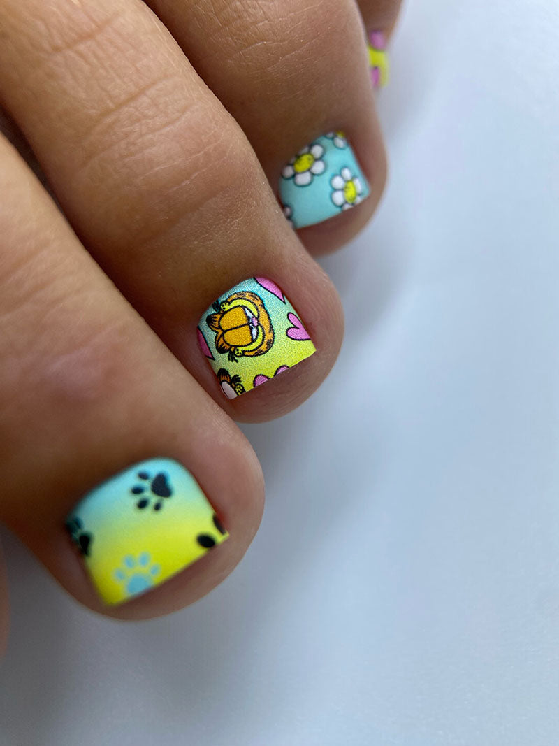 Pedicure nail wraps. Garfield.Cartoon WR-675