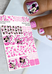 Pedicure nail wraps. Pink . Mickey Mouse. WR-668