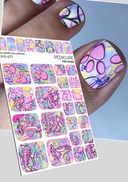 Pedicure nail wraps. Pink Panther WR-677