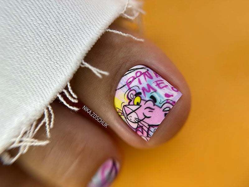 Pedicure nail wraps. Pink Panther WR-677