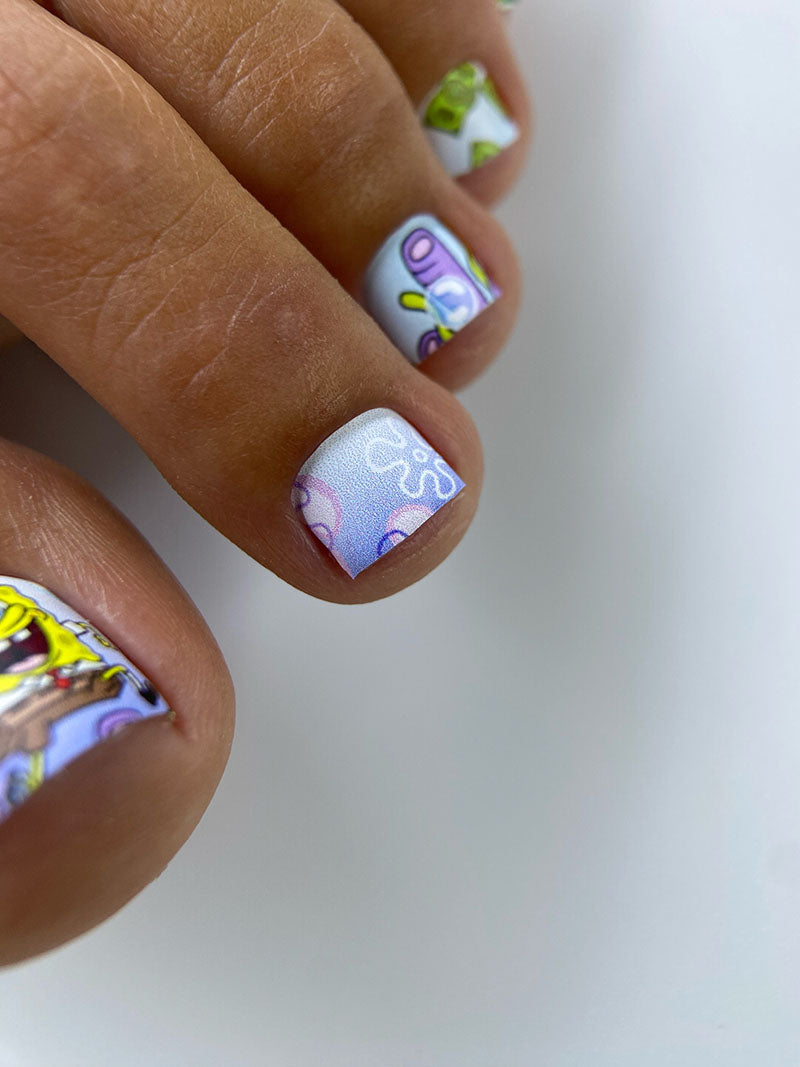 Pedicure nail wraps.SpongeBob. WR-679