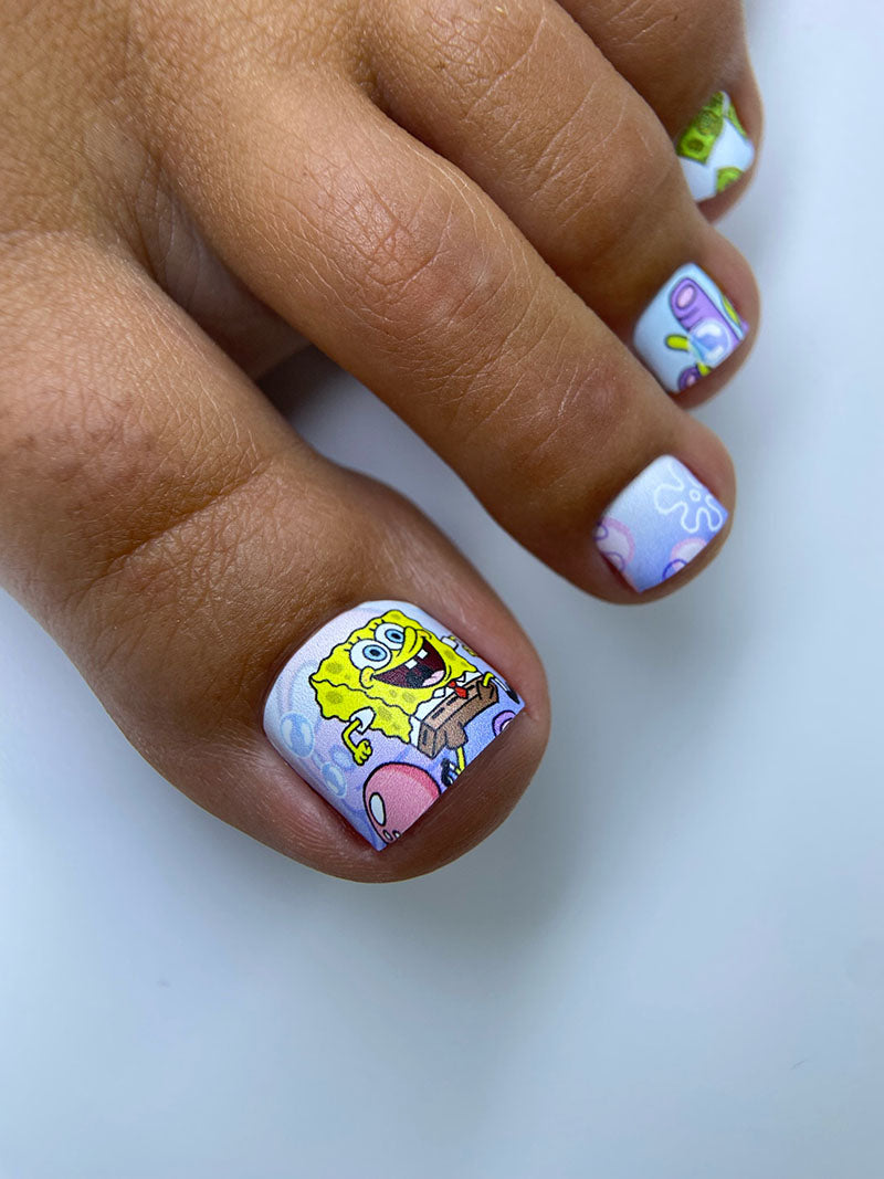 Pedicure nail wraps.SpongeBob. WR-679