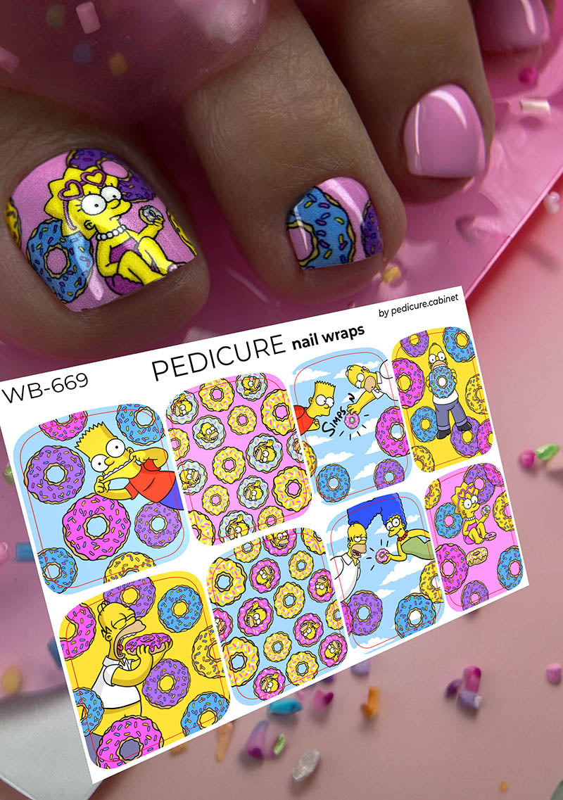 Pedicure wraps. Large. The Simpsons.Cartoon WB-669