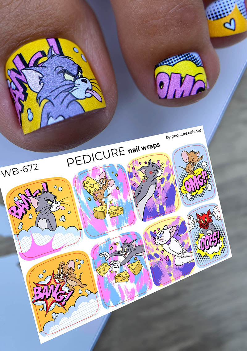 Pedicure wraps. Large. Tom&Jerry. Cartoon WB-672