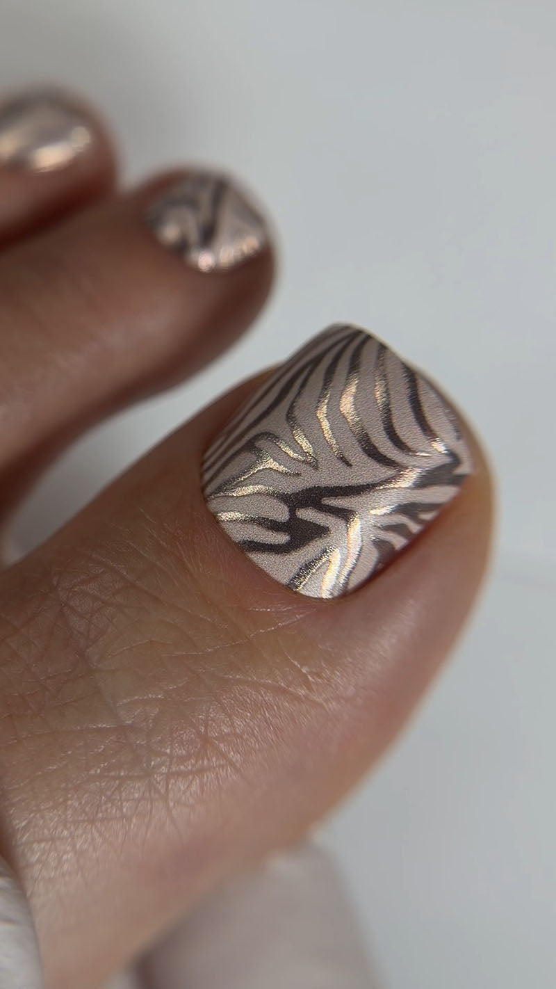 Pedicure Zebra brown. Colored Foil. Nail wraps WR-345 - image 2
