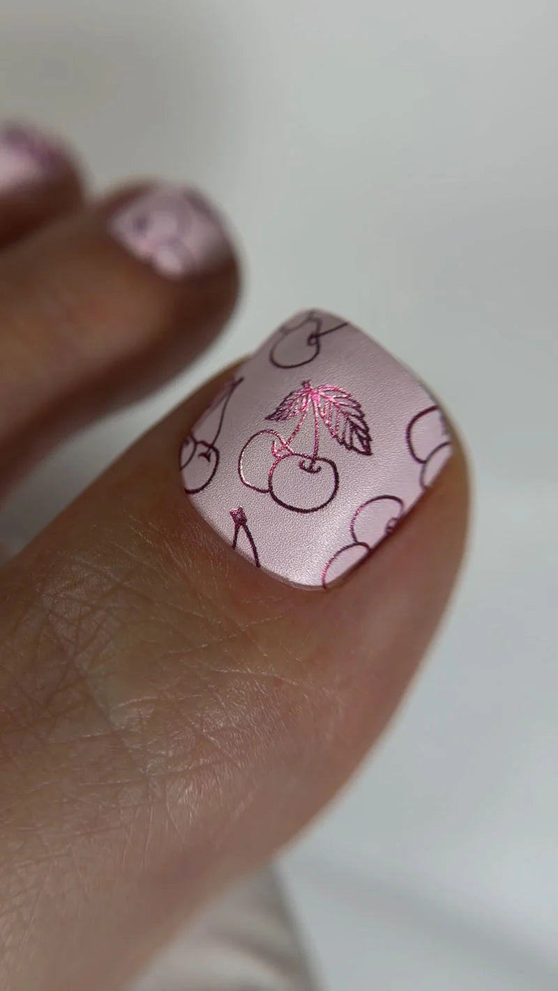 Pedicure Cherry. Colored Foil. Nail wraps WR-378
