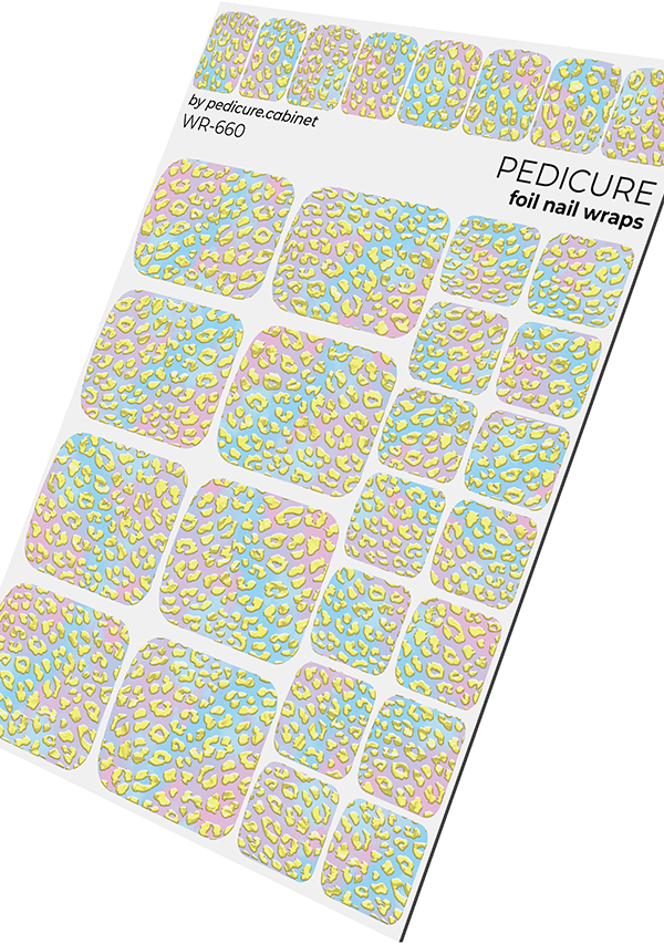 Pedicure Leo. Blue, Lilac. Gold Foil. Nail wraps WR-660 - image 4