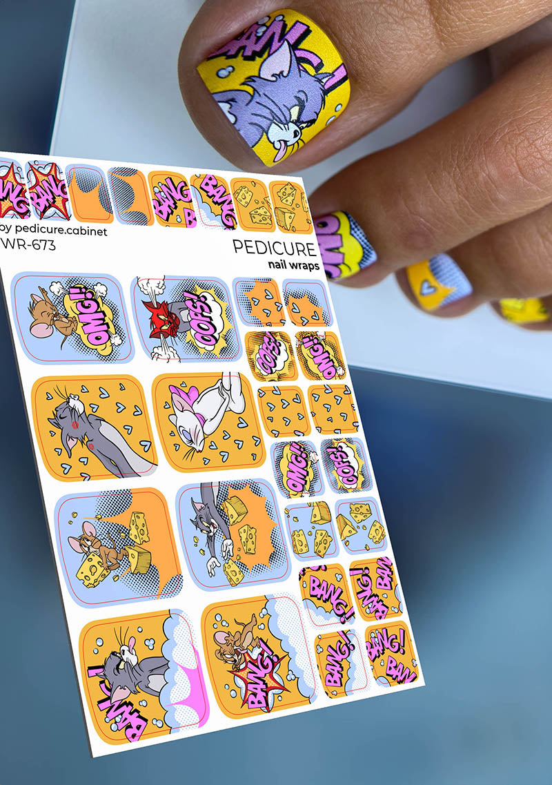 Pedicure nail wraps. Tom&Jerry WR-673