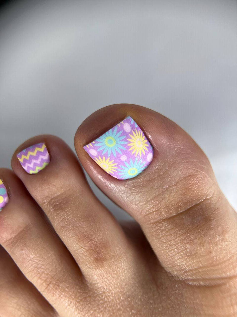 Pedicure Mix. Hearts, Circles, Flowers. Nail wrap WR-720 - image 2