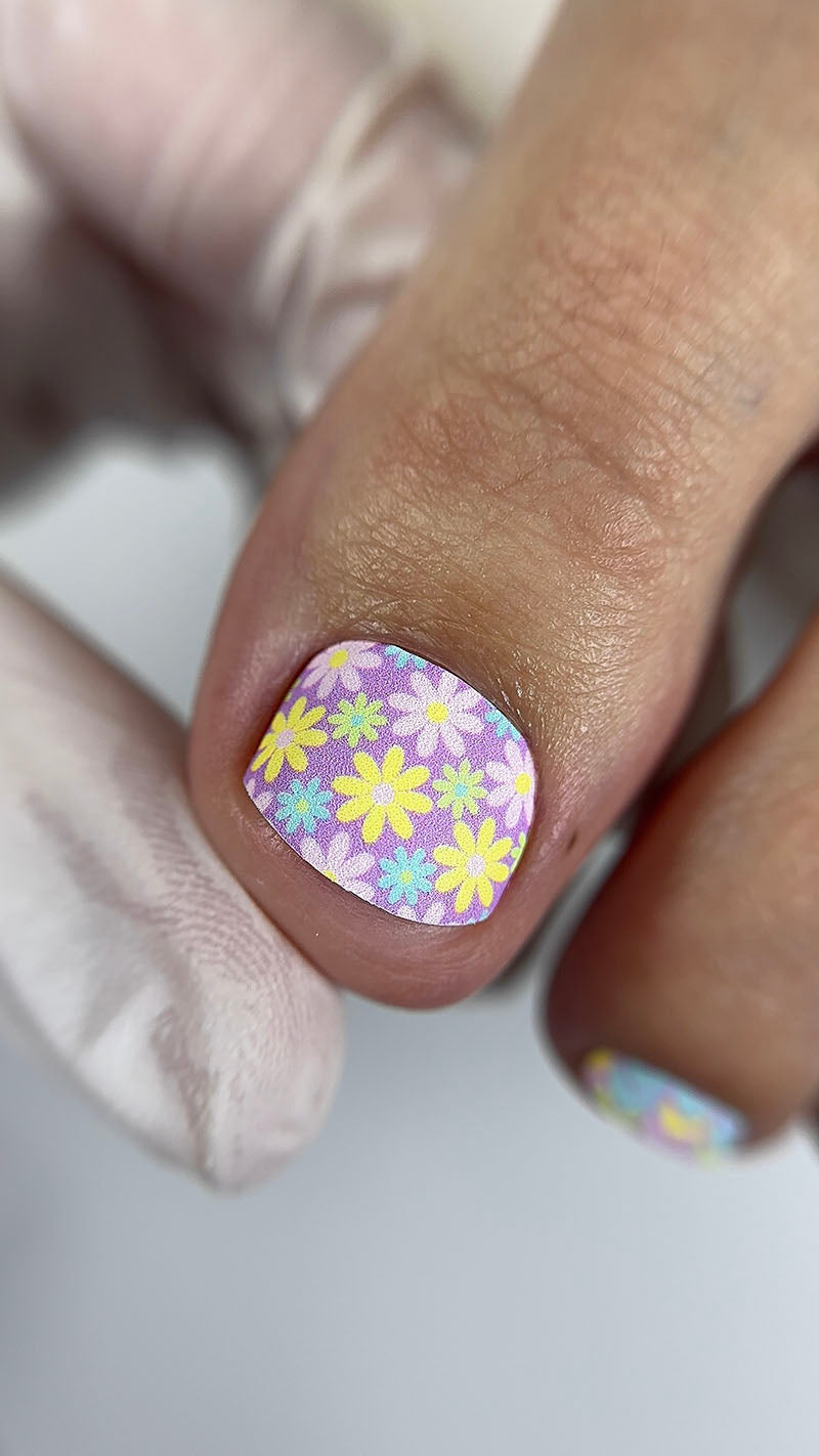 Pedicure Mix. Hearts, Circles, Flowers. Nail wrap WR-720 - image 6