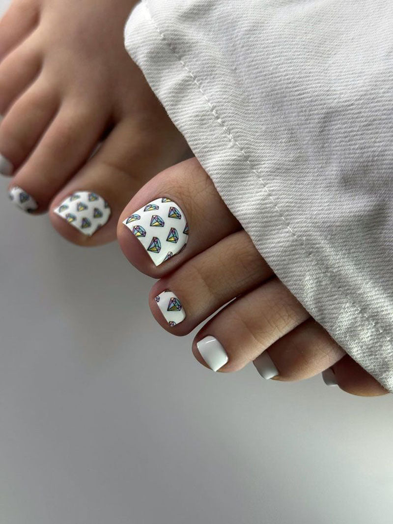 Pedicure Diamonds. Foil gold. Nail wrap WR-746 - image 2