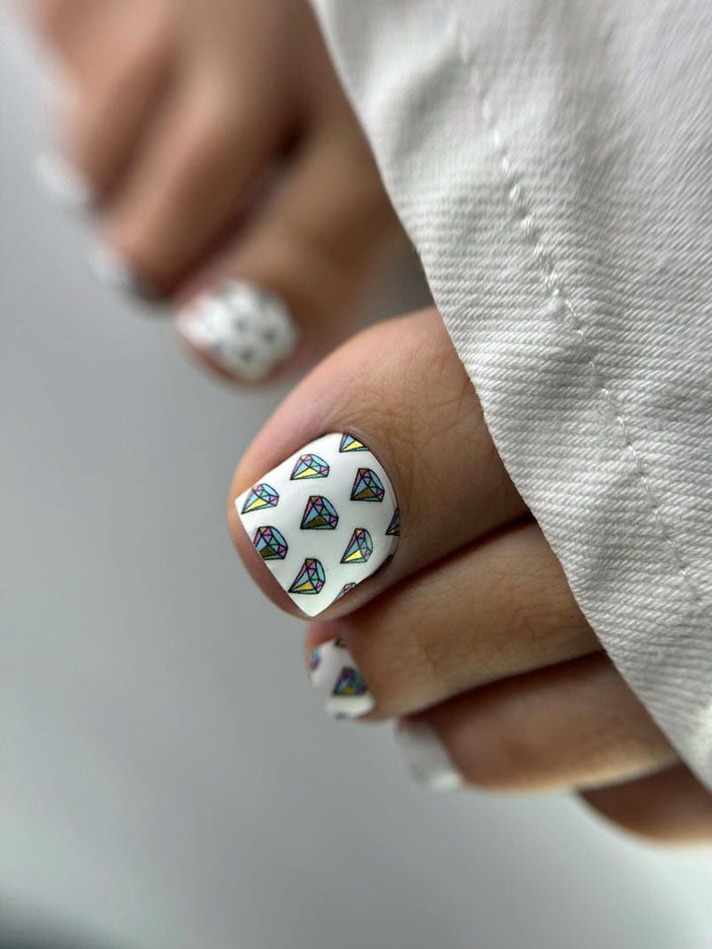Pedicure Diamonds. Foil gold. Nail wrap WR-746 - image 3