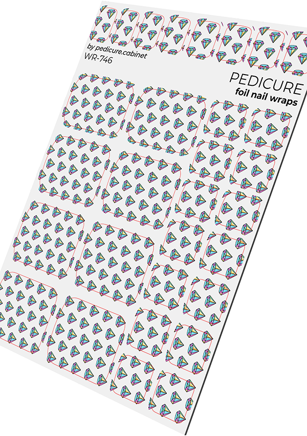 Pedicure Diamonds. Foil gold. Nail wrap WR-746 - image 5