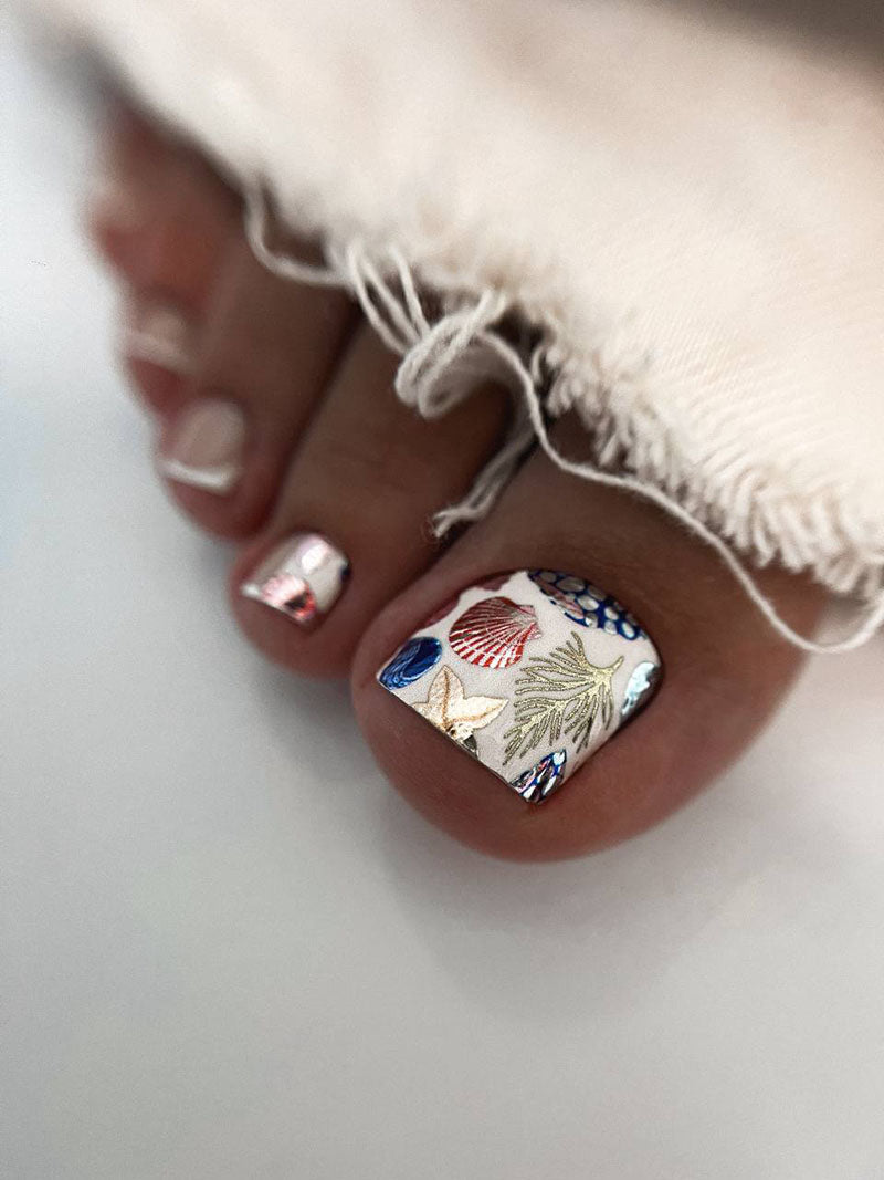 Pedicure Marine. Colored foil. Nail wrap WR-761 - image 2