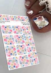Pedicure Marine. Colored foil. Nail wrap WR-761