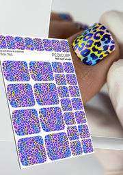 Pedicure Leo. Colored foil. Nail wrap WR-765