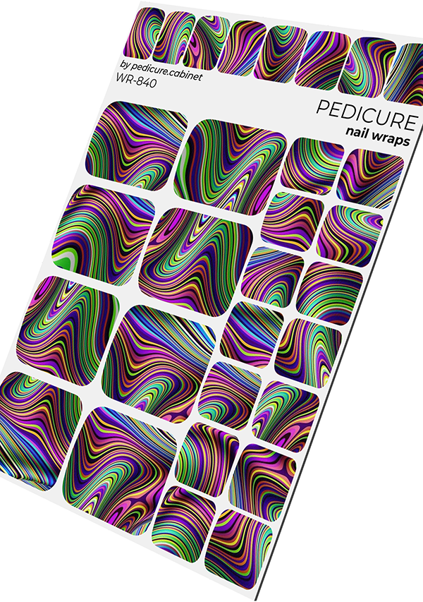 Pedicure Divorces with yellow and purple. Nail wrap WR-840 - image 4