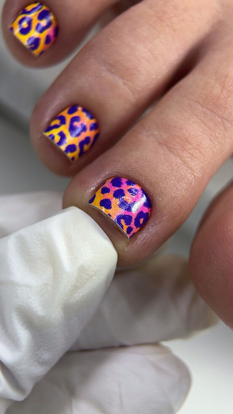 Pedicure Leo. Purple spots. Nail wrap WR-843 - image 5