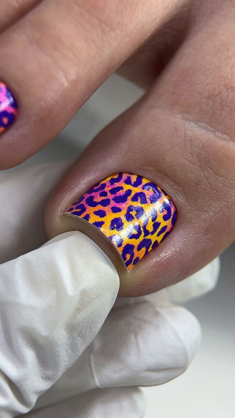 Pedicure Leo. Purple spots. Nail wrap WR-843 - image 2