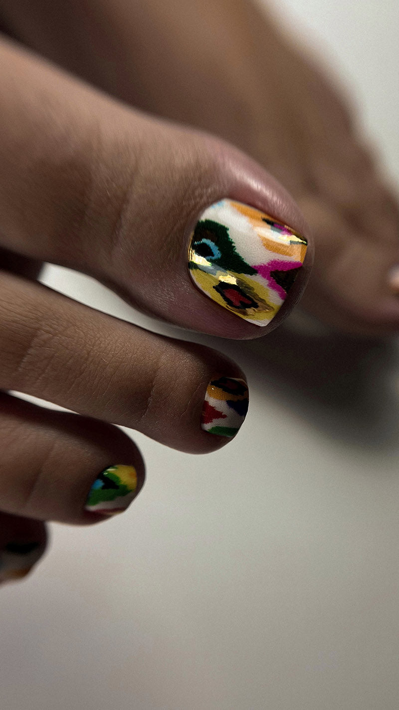 Pedicure Cardigan. Foil gold. Nail wrap WR-908 - image 2