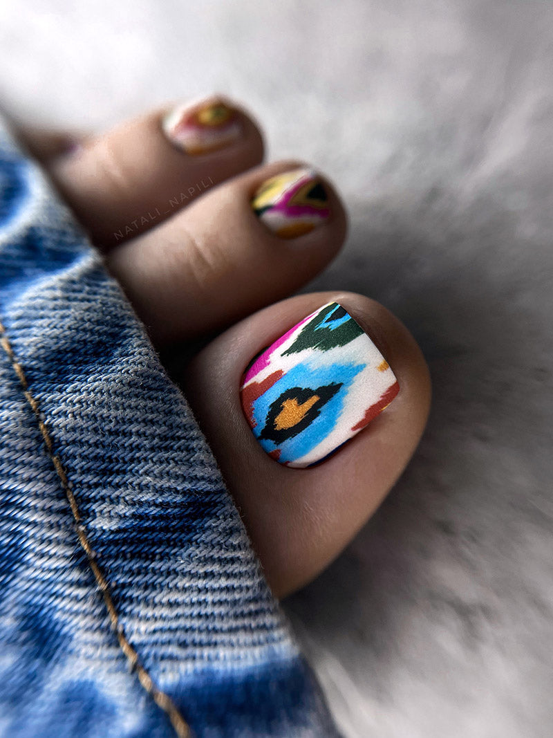 Pedicure Cardigan. Foil gold. Nail wrap WR-908 - image 4