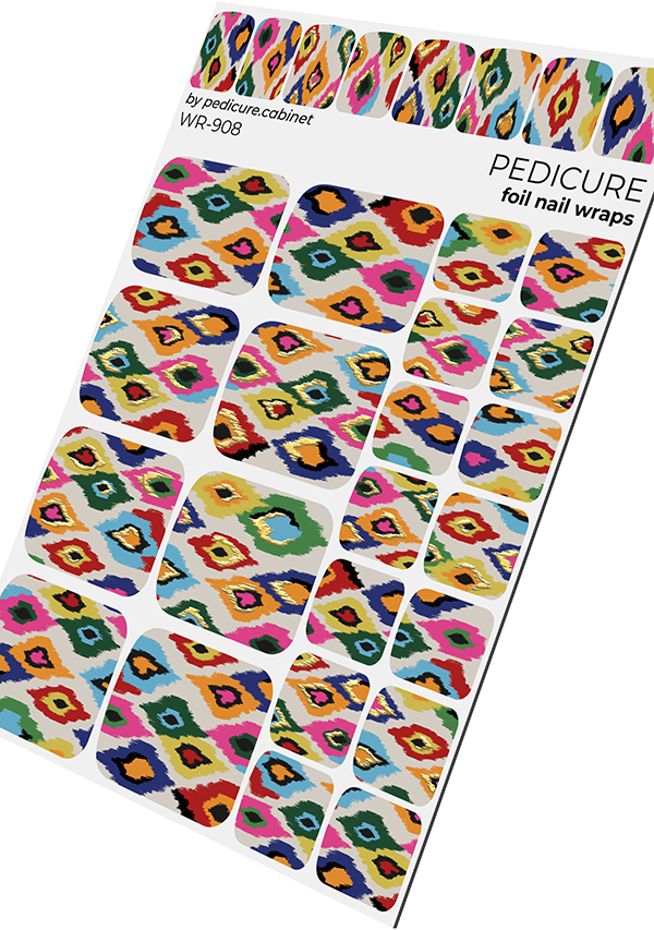 Pedicure Cardigan. Foil gold. Nail wrap WR-908 - image 5